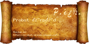 Probst Árpád névjegykártya