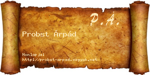 Probst Árpád névjegykártya